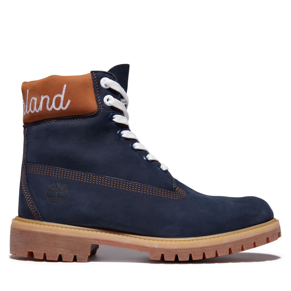 Botas 6-Inch Timberland Argentina Hombre - 6-Inch Premium Waterproof - Azul Marino - MWZEOA-275